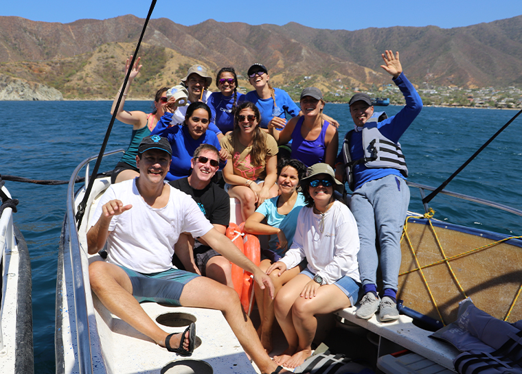 Scientists on Boat in Colombia