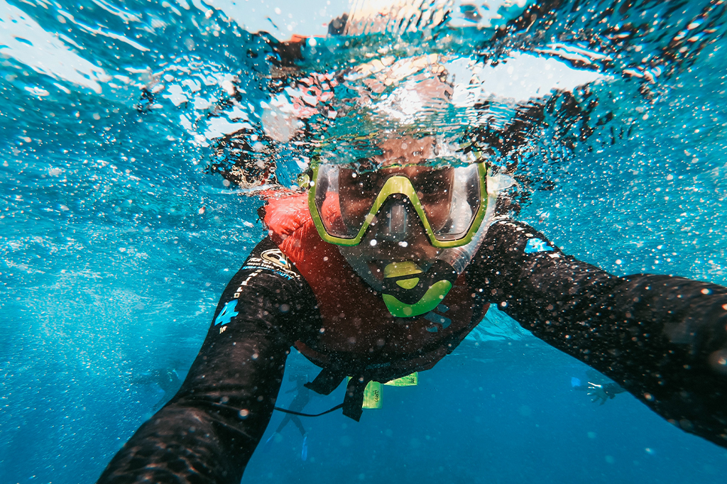 Snorkeler underwater